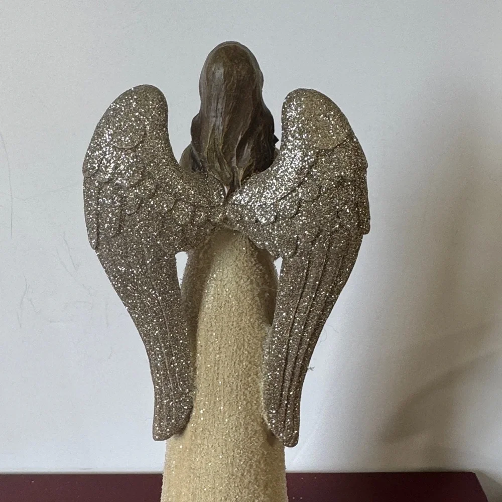 Elegant Praying Faith Angel Figurine with Glittering Wings